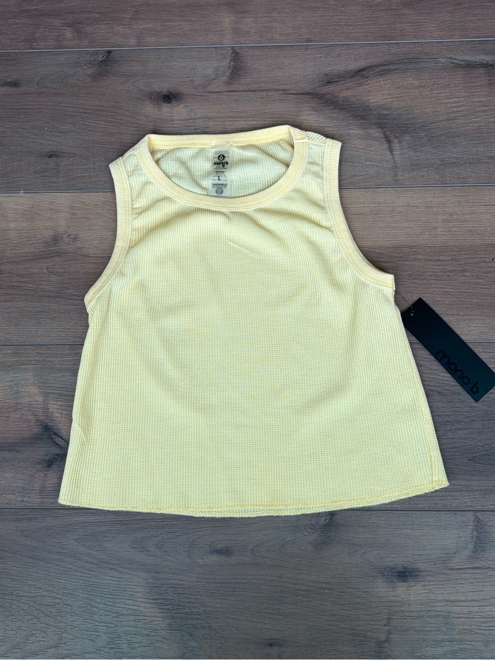 Mono B Yellow Sleeveless Waffle Tank